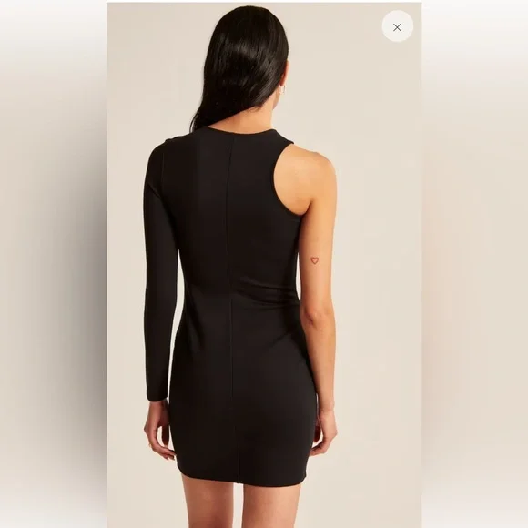 ABERCROMBIE Asymmetrical One-Shoulder Ponte Mini Dress NWT - Picture 2 of 9